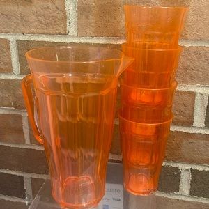 Orange Transparent Pitcher set